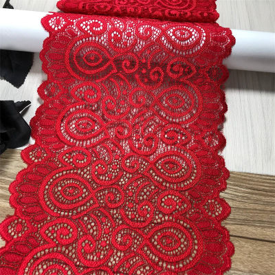 คลาสสิกยืดลูกไม้ตัด DIY ชุดชั้นในเข็มทำงานชุดชั้นในจักรเย็บผ้างานฝีมือสีแดงร้อนขายยืดหยุ่นลูกไม้ผ้าสำหรับเสื้อผ้าอุปกรณ์