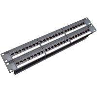 ❇ แผงอะแดปเตอร์สายเคเบิ้ล 19 นิ้ว 1 U Rack Pass - Through 24 Port Cat6 Patch Panel Rj45