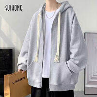 Suikone เสื้อสเวตเตอร์ถักแจ็คเก็ตลำลองแฟชั่นเรียบง่าย INS