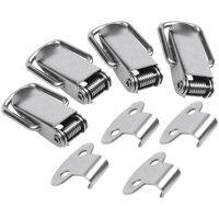 Cabinet Silver Tone Spring Loaded Toggle Switch Latch Hasp 4 pcs