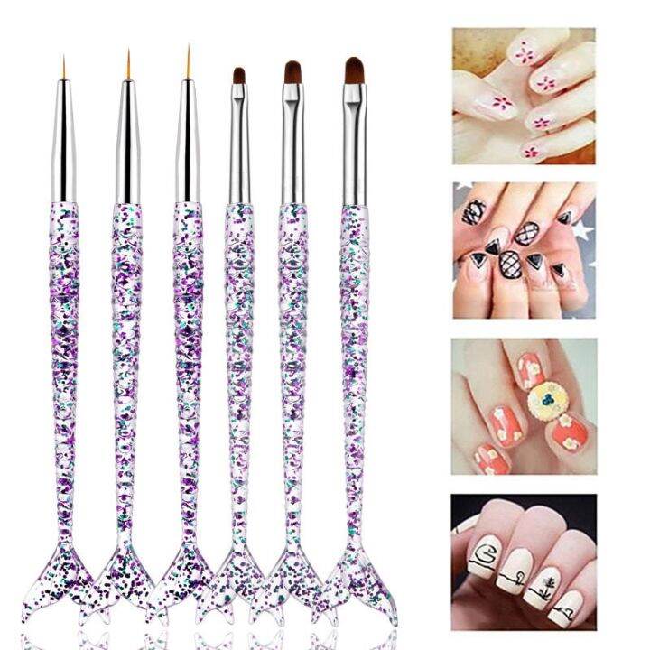 factory-selling-3pcs-set-glitter-mermaid-nail-art-liner-brush-set