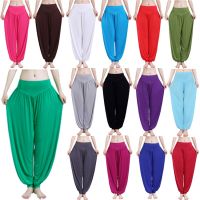 hot【DT】 Woman Belly Trousers 16colors Loose Lantern Pants Dancing Practice Costumes Elastic