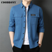 【YY】COODRONY nd Spring Autumn High Quality Streetwear Fashion Style Big Pocket 100 Cotton Long Sleeve Shirt Men Clothing C6112