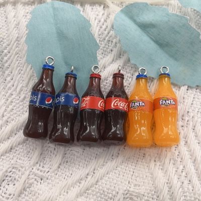 【CC】∏☍❁  10 pieces/pack x 34mm mixed charm resin pendant beverage bottle for making keychain gift accessories