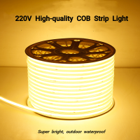 Flexible COB Led Strip Light AC 220V Waterproof Linear LED Tape Lamp For Home Indoor Outdoor Diy Decoration Lighting 0.5M 5M 10M