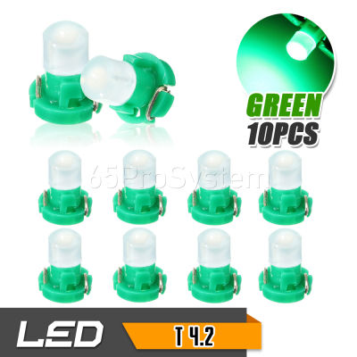 65Infinite (แพ๊ค 10 COB LED T4.2 สีเขียว) 10 x T4.2 1SMD LED มาตรวัดความเร็ว ไฟเรือนไมล์ ไฟปุ่มกด ไฟสวิทช์ Speedometer Instrument Gauge Cluster Dash Light Bulbs สี เขียว (Green)