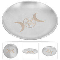 Leetshop Pentagram Plate Decorative Tarot Candle ผู้ถือถาดเก็บสแตนเลสสตีล