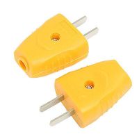 AC 125V 15A 2 Pin US American Power Cable Connector Electrical Plug Yellow Electrical Connectors