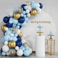 Blue Gold Metal Balloon Garland Arch Wedding Birthday Balloons Decoration Birthday Party Latex Balloons for kids Baby Shower