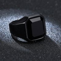 Modyle New Male Punk Rock Smooth 316L Stainless Steel Cubic Zircon Ring For Men Hip Hop Party Male Wedding Jewelry