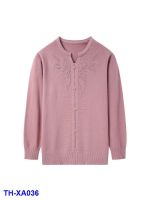 XA036 Middle-aged mothers sweater bottoming middle-aged and elderly womens fashion loose age-reducing spring new long-sleeved