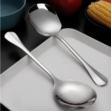 2pcs Stainless Steel Soup Spoons, Long Handle Spoon, Tablespoon, Spoon For  Desserts, Children's Eating Spoon