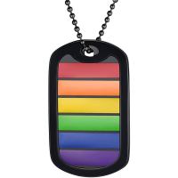 Richsteel Pride Rainbow Dog Tag Jewelry and Pride Necklace for Men Women