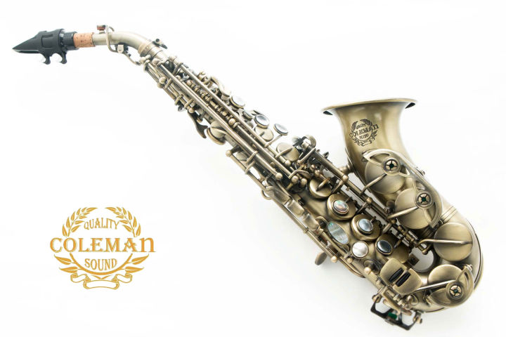 แซกโซโฟน-saxophone-curved-soprano-coleman-cl-336s-antique-plated