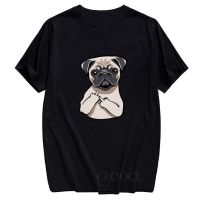 Cloocl Cotton Tshirts Pug 2D Pattern Printed Tee Shirts Male Cartoon Tees