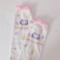 Sanrio ถุงมือแฟชั่นแขน Y2k ป้องกันรังสียูวีสำหรับผู้หญิง,ถุงมือแฟชั่น Hello Kitty ปลอกแขนฤดูร้อน