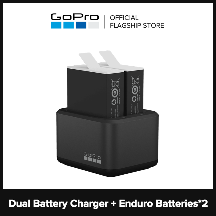 Gopro Go Pro Hero12 11 10 9 Dual Battery Charger + 2 Enduro Batteries 