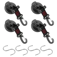 Suction Cup Anchor with Attachment 4 Pieces Suction Cup Hooks Extra Strong Suction Cup Mounting Hooks for Car