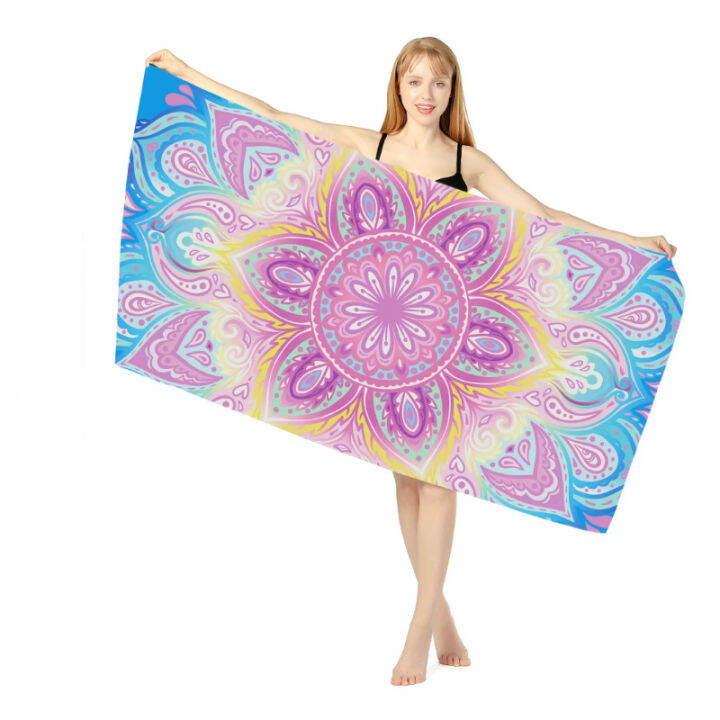 new-geometric-pattern-quick-dry-beach-towel-microfiber-towels-thin-beach-cushion-swimming-personalized-sand-free-beach-towels