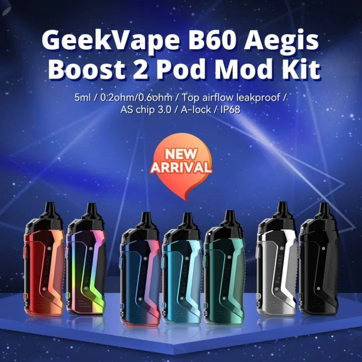 GEEKVAPE B60 WITH 60ML LONG DRAG VAPE JUICE 3MG Lazada PH