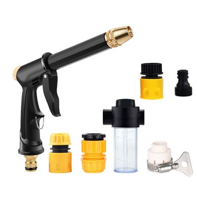 1Set High Pressure Spray Water Washing Garden Watering Hose Nozzle Auto Washer Car Wash Tool Kits Metal+Plastic