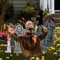 【LZ】☾✽◇  Halloween Scary Doll Horror Decoration To Insert Large Swing Ghost New Voice Control Decoration Outdoor Home Garden Scary Props