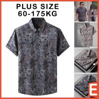 ✥卐 [XL-10XL] Oversized Shirt Man Baju Kemeja Lelaki Lengan Pendek Plus Size Loose Collar Short Sleeve Beach Hawaii Floral Printed Black Top Shirts Men Women Casual Big Size Clothing