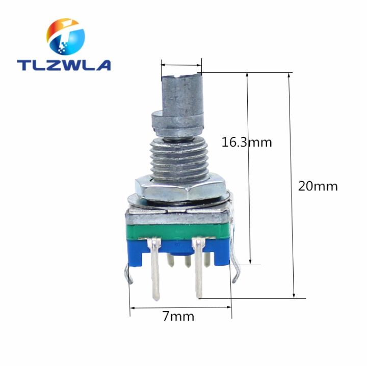 yf-5pcs-half-axis-rotary-encoder-handle-length-15mm-code-switch-ec11-digital-potentiometer-with-switch-5pin