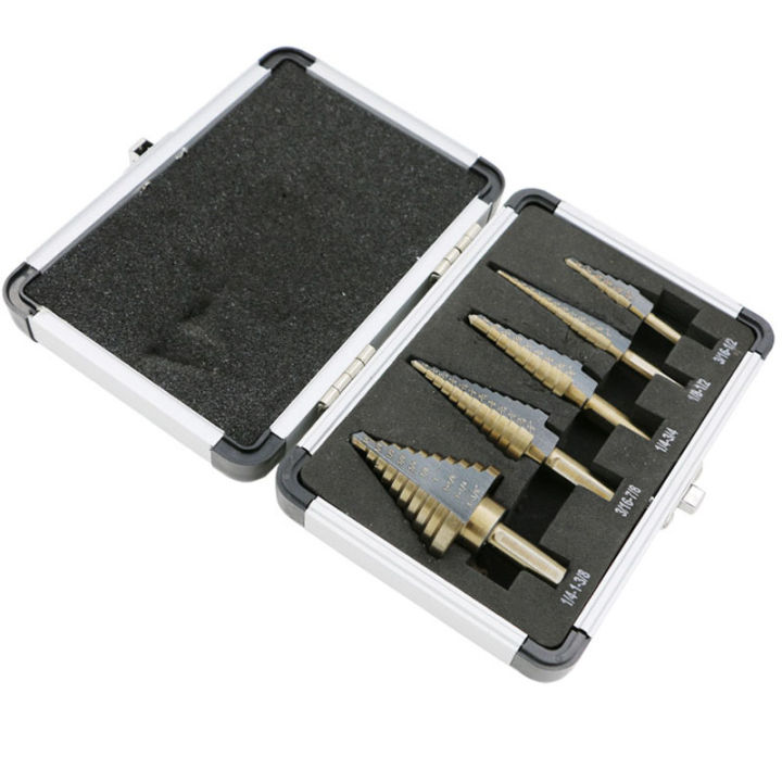 arrival-high-quality-5pcsset-hss-cobalt-multiple-hole-50-sizes-step-drill-bit-set-w-aluminum-case