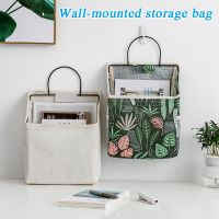 Wall Hanging Storage Bag with Side Pocket Dormitory Over The Door Canvas Bedside Organizer Pockets with Frame Hanging Organizers