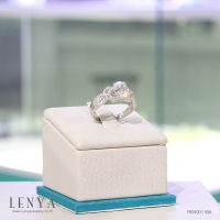 Lenya Jewelry แหวนเงินแท้ ตัวเรือนผลิตจากเงินแท้ 925 ประดับ Cubic Zirconia เจียรไน 100 เหลี่ยมสวยงามดุลเพชรแท้