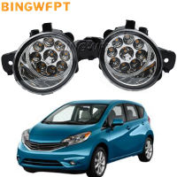 2PCS รถขวาซ้ายหมอกสำหรับ Nissan Versa Note 2014-2016 LED หมอก Daytime Running โคมไฟ DRL H11 12V