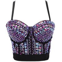 【 WYIN kitchen】 Sexy Push Up Bra Women Bras Diamond Sequined Underwear Ropa Mujer Bralette Woman Clothes Summer y2k Short Tops Ladies Corset