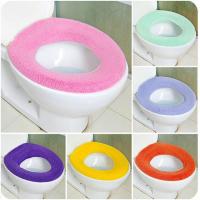 Warm Toilet Seat Cover Home Decor Washable Closestool Mat Soft Cloth Wc Cloth Bathroom Accessories Colorful Seat Case Toilet Covers