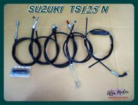 SUZUKI​  TS125 N CABLE SET TACHOMETER &amp; CLUTH &amp; BRAKE &amp; THROTTLE &amp; SPEEDOMETER #ชุดสายเซ็ต - สายวัดรอบ (9ซม.) สายคลัช (110 ซม.) สายเบรก (127 ซม.) สายคันเร่ง (125 ซม.) สายไมล์ (84 ซม.)