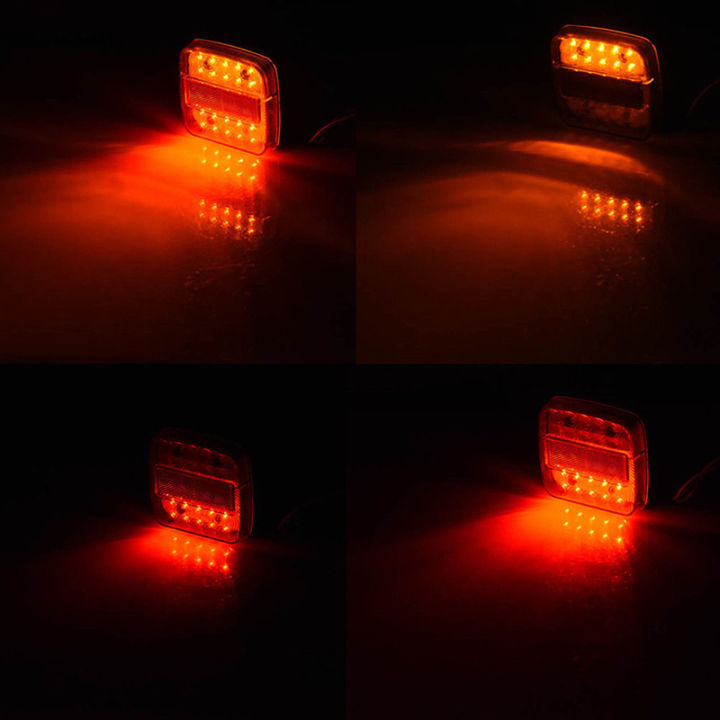 รถเทรลเลอร์รถบ็อกซีแผ่นเรืองแสงชี้บอกสัญญาณเลี้ยวและหยุดไฟเบรกท้าย20หลอด12โวลต์ที่น่าตื่นตาตื่นใจ