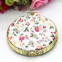 ；‘【；- 1Pc Mini Round Pocket Folding Makeup Mirror Vintage Double Sides Floral Printed Chinese Style Compact Cosmetic Tool Portable