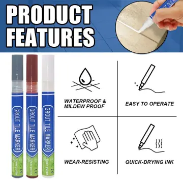 Waterproof Tile Marker Grout Pen Wall Seam Pen White/Beige Grout