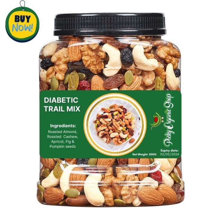 Diabetic Trail Mix 500g ( Almond Cashew Apricot Fig Pumpkin seeds