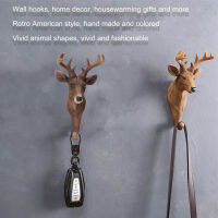 Sika Deer Head Single Wall Hook Retro Style รายละเอียดเหมือนจริงรูปสัตว์ Coat Hat Hook สำหรับทางเข้าสำนักงานโรงแรม