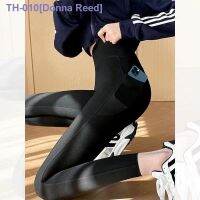 ㍿☾▼ 300 kg large size pocket shark pants for women in summer thin section fat mm high waist belly lifting hip yoga bottoming barbie pants