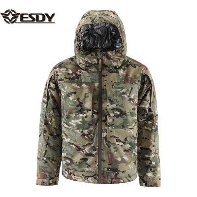 ESDY เสื้อโค้ทสำหรับกลางแจ้งใหม่ + เสื้อคลุมผ้าฝ้ายเสื้อคลุมผ้าฝ้ายหลายกระเป๋าเพื่อความอบอุ่นสำหรับ A022