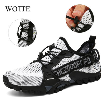 Mens Casual Shoes Summer Mesh Breathable Hiking Shoes Mens Sneakers Outdoor Walking Mountain Climbing Sports Shoes Male