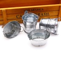 Mini Metal Bucket Miniature Toy Doll Food Kitchen Living Room Accessory Wedding Birthday Bridal Baby Shower Candy Box Decoration Storage Boxes