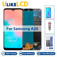 ทดสอบหน้าจอ A20สำหรับ Samsung Galaxy A20จอแสดงผล LCD Touch Screen Digitizer ที่มีกรอบสมัชชาสำหรับ Samsung A20 SM-A205F A205FN