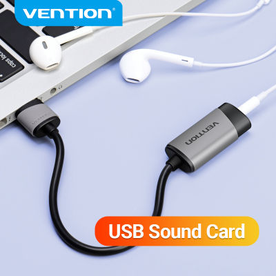 Vention USB การ์ดเสียงภายนอก USB เพื่อ AUX แจ็ค3.5มิลลิเมตรหูฟังอะแดปเตอร์เสียงไมค์การ์ดเสียง7.1ไดรฟ์ฟรีสำหรับคอมพิวเตอร์แล็ปท็อป