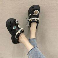 Fashion Summer Sandals Women Thick Soles High Heels Garden Shoes Outdoor Non-Slip Beach Hole Slides Female New Slippers Ks153