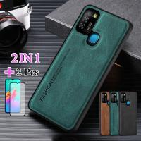 2 IN 1สำหรับ Infinix Smart 5เคสโทรศัพท์หนังเรียบง่ายพร้อมหน้าจอเซรามิกโค้งฟิล์มเซรามิก