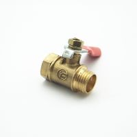 1/4 BSPT Female x 1/4 BSPT Male Threaded Two Way Brass Ball Valve For Oil Water Air