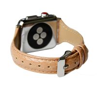 ♦ஐ● Slim Leather Watch Band for Apple Watch 38mm 42mm 40mm 44mm Bracelet for Iwatch Series 6 SE 5 4 3 2 1 Vintage Watch Strap